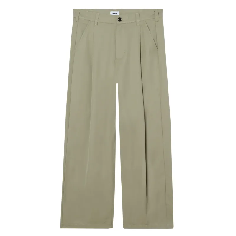 Front View Of OBEY Otis Pleated Pant.