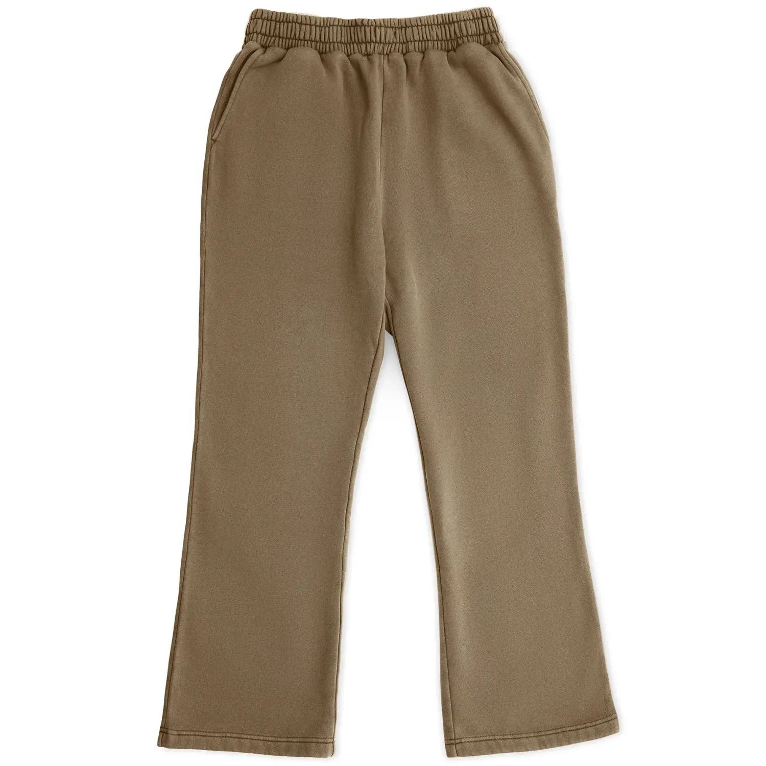 Front View Of Cotton Collective Baggy Pant In Cub With Elastic Waistband And Relaxed Fit.