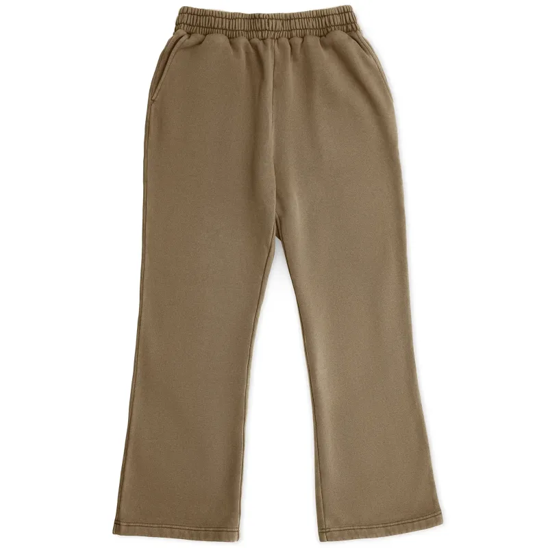 Front View Of Cotton Collective Baggy Pant In Cub With Elastic Waistband And Relaxed Fit.