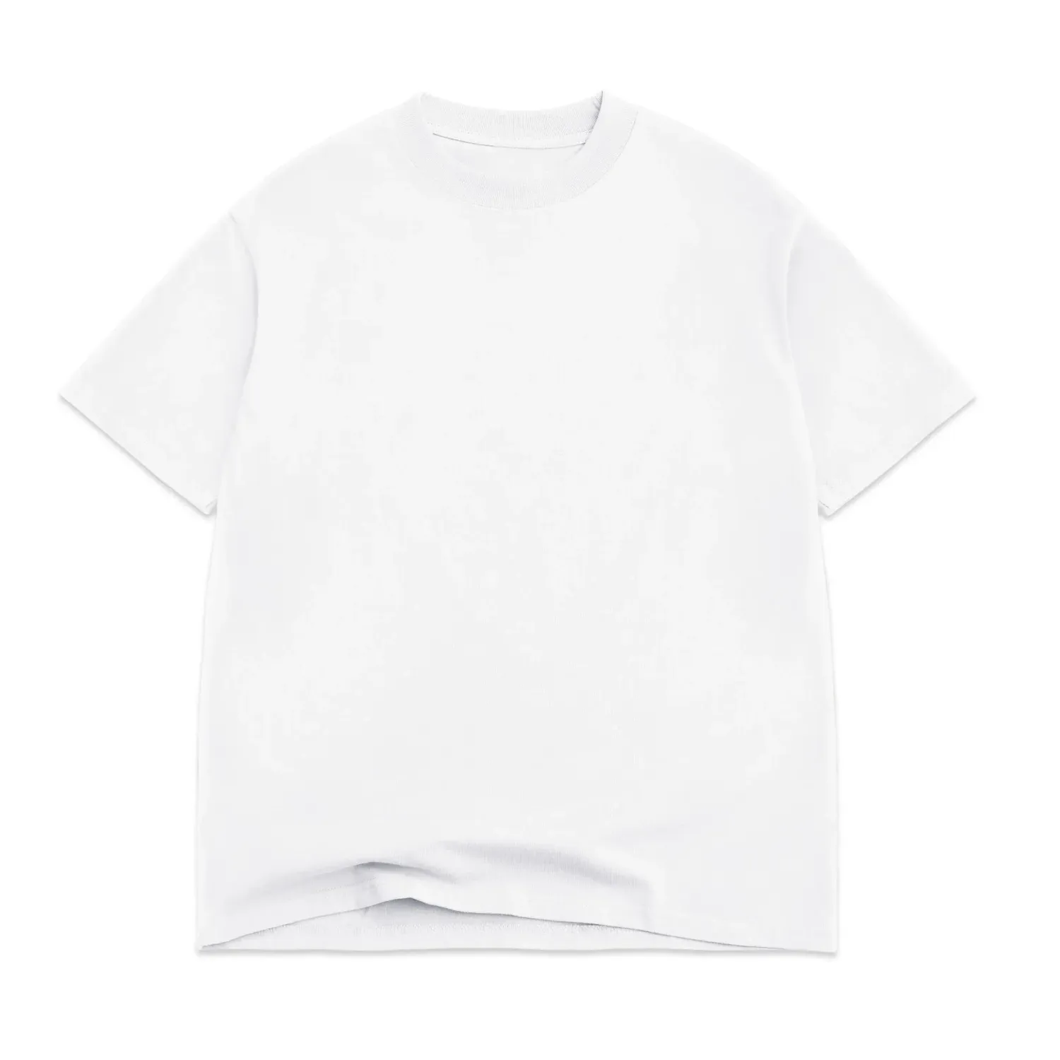 Front View Of Cotton Collective Oversized Crop Tee In Blanc White With Relaxed Oversized Fit.