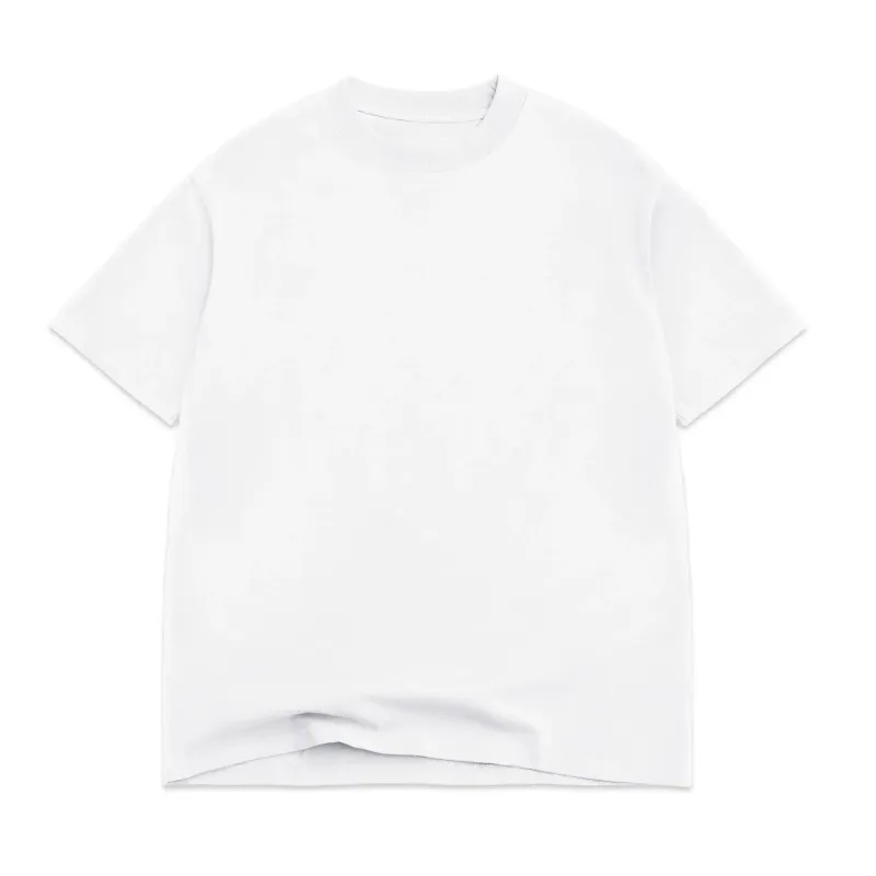 Front View Of Cotton Collective Oversized Crop Tee In Blanc White With Relaxed Oversized Fit.
