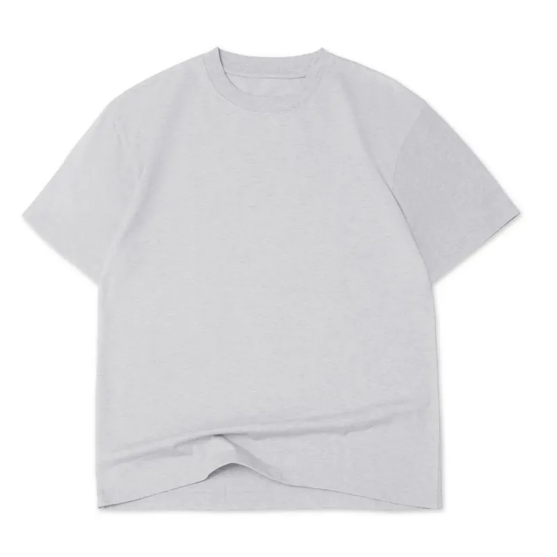 Front View Of Cotton Collective Oversized Box Tee In Heather Grey With Relaxed Fit.