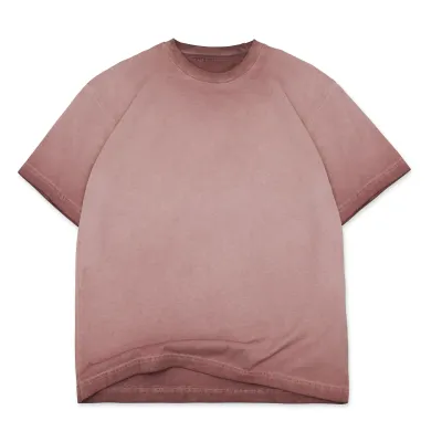 Front View Of Cotton Collective Oversized Box Tee In Blush Oil Wash With Relaxed Fit.