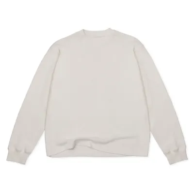 Front View Of Cotton Collective Waffle Long Sleeve Tee In blanc white.