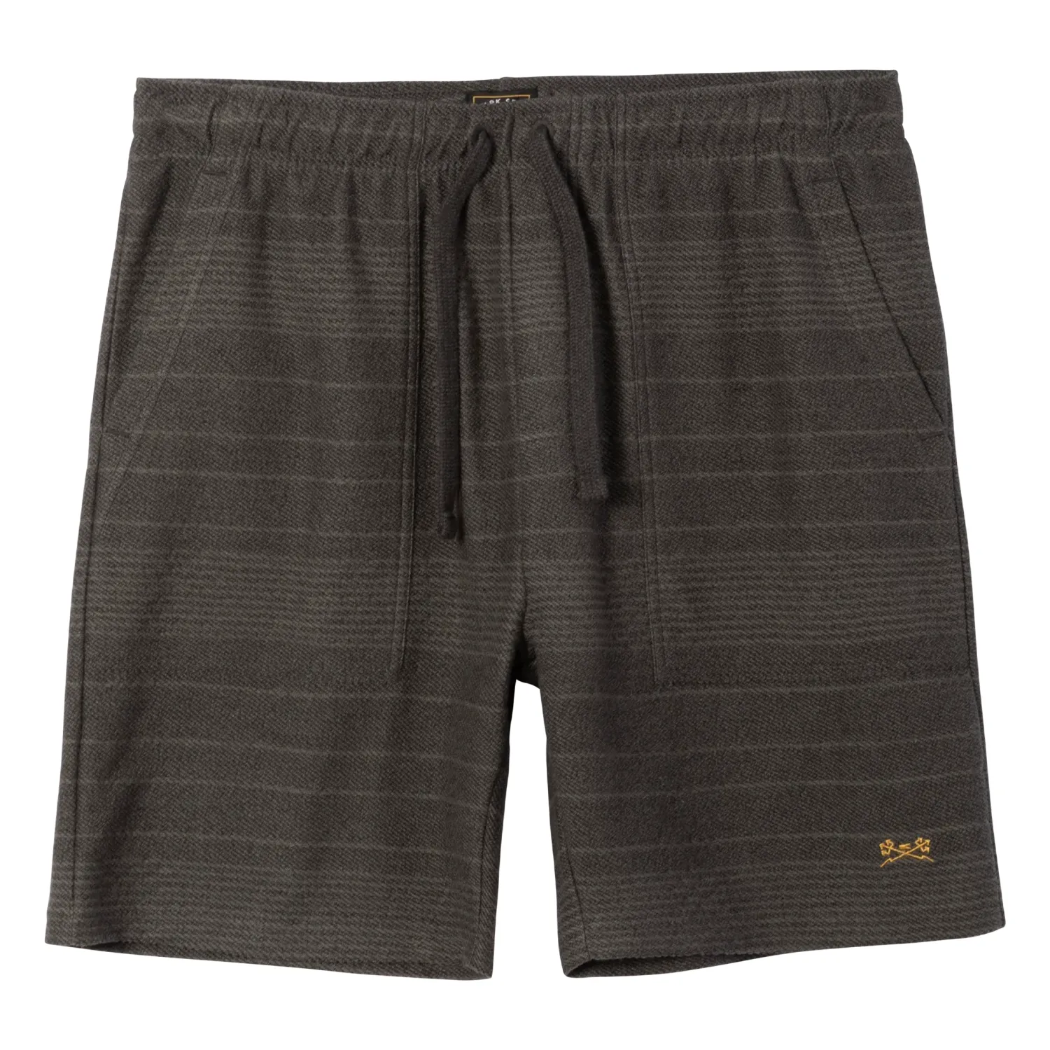 Front View Of Dark Seas Cyrus Shorts In Black With Drawstring Waist And Side Pockets.