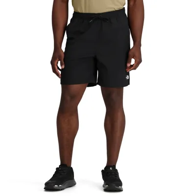 The North Face Action Short 2.0 In Black With Elastic Waistband And Drawcord Front View.