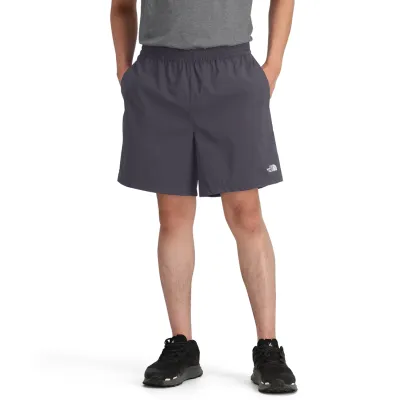 Model Wearing The North Face Class V Pathfinder Pull-On Shorts In Endless Dusk Front View.