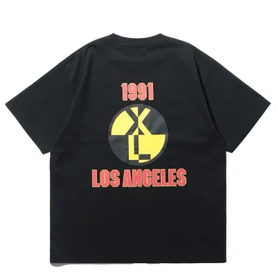 XLARGE Crash Test T-Shirt in black back view with 1991 Los Angeles graphic and XL logo print