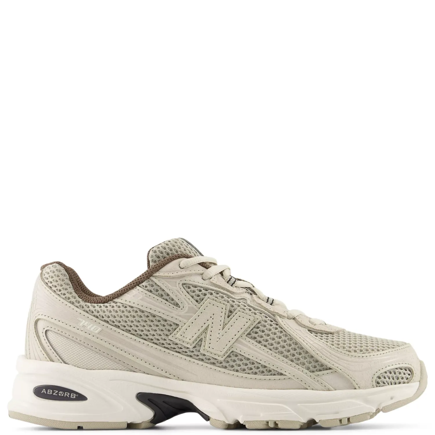 New Balance 740 sneaker in Shipyard Timberwolf Cortado side profile showing mesh upper and ABZORB midsole