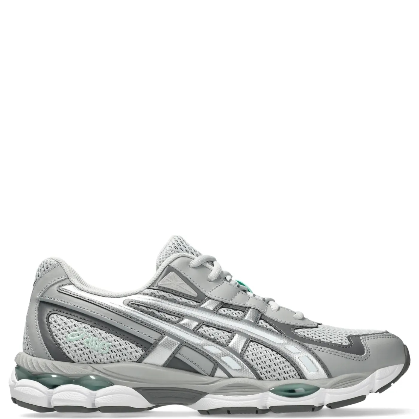 Opposite side view of ASICS GEL-NYC 2055 Concrete Carbon retro-inspired running shoe