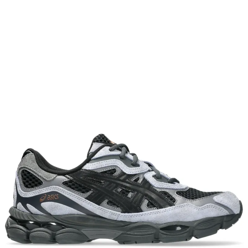 Opposite side view of ASICS GEL-NYC Black Cement Grey with heritage running design