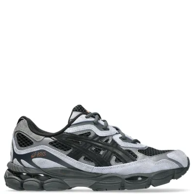 Opposite side view of ASICS GEL-NYC Black Cement Grey with heritage running design