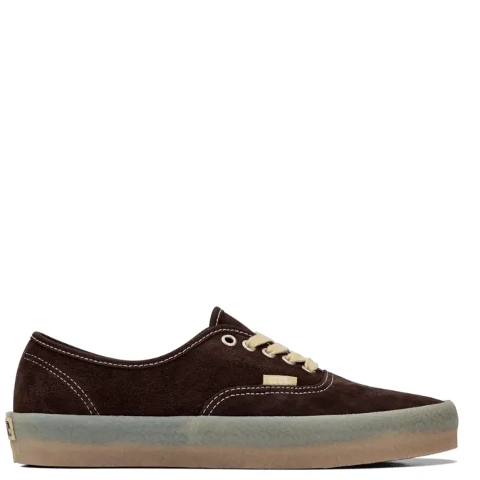 Side profile of Vans Authentic crepe edition with premium suede upper and semi-translucent rubber sole