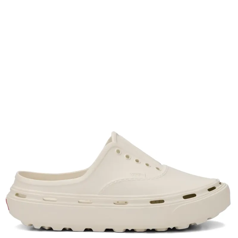 Side profile of Vans Authentic Foam Mule showing molded foam build, open heel, and perforated midsole vents