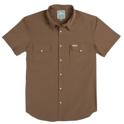 Sendero Confluence Tech shirt front flat lay with snap closure and flap chest pockets