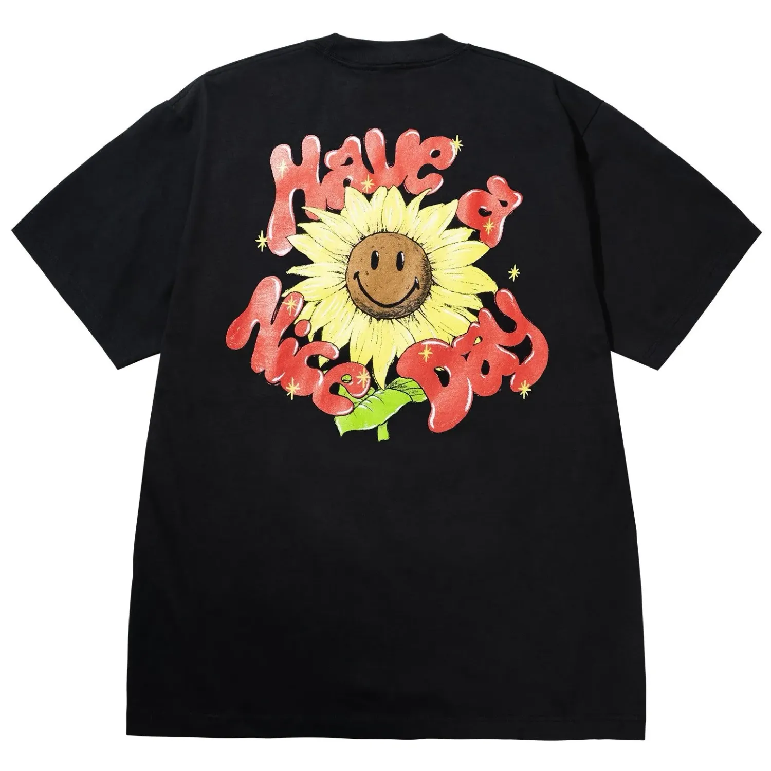 Market Smiley Sunflower Tee Black