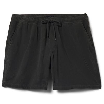Brixton Everyday corduroy shorts in vintage black with elastic waistband and drawstring front