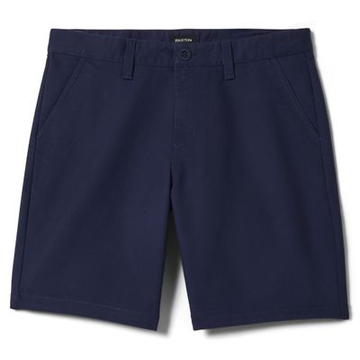 Brixton Santo chino shorts in midnight navy with button closure and belt loops