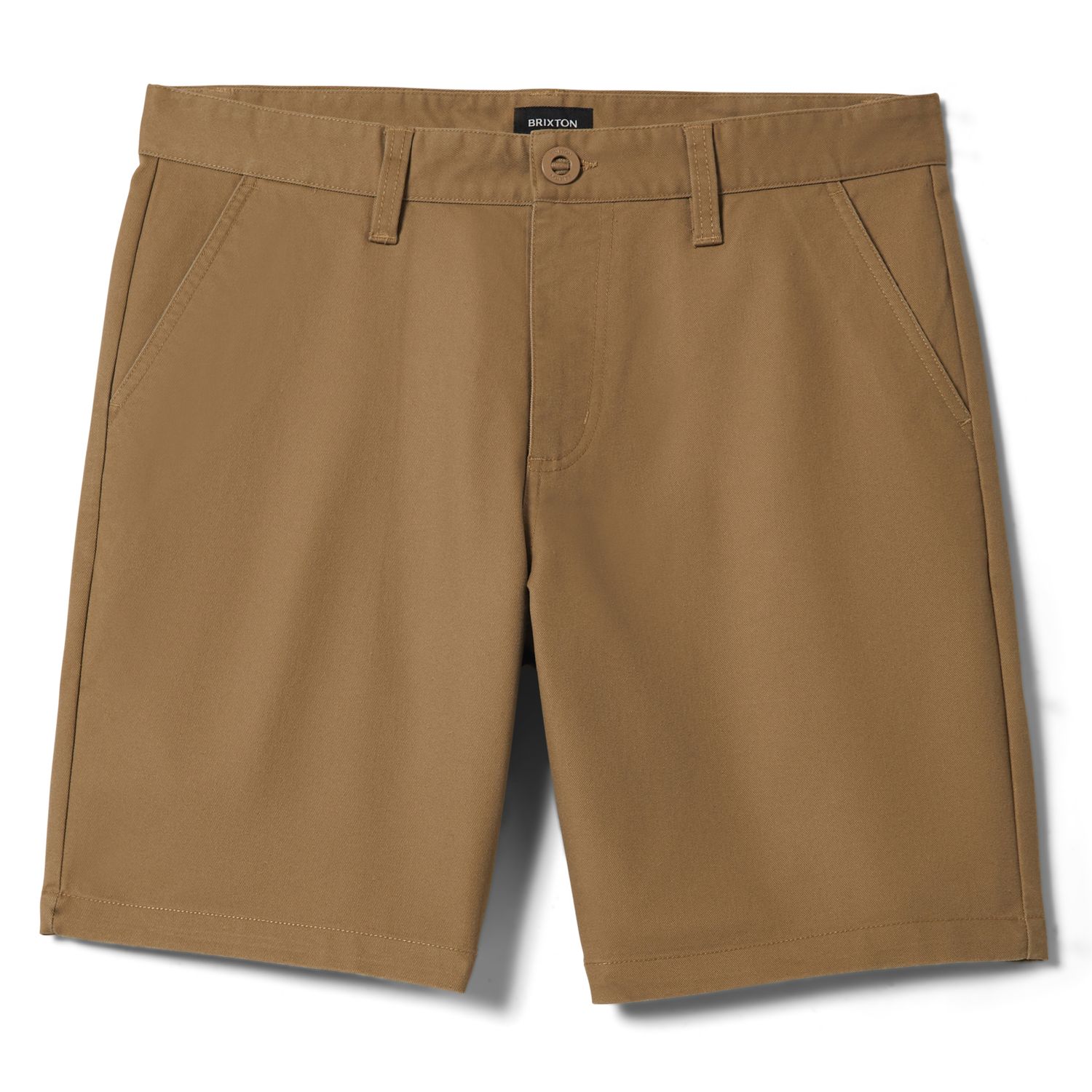 Brixton Santo chino shorts in khaki with button closure and belt loops