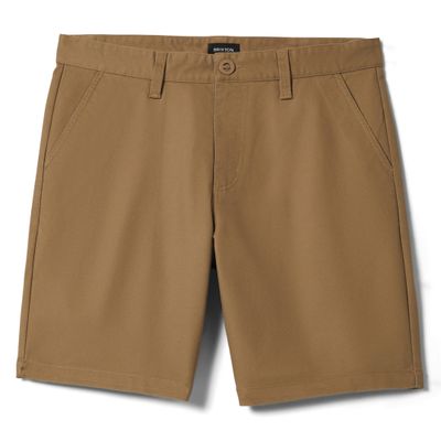 Brixton Santo chino shorts in khaki with button closure and belt loops
