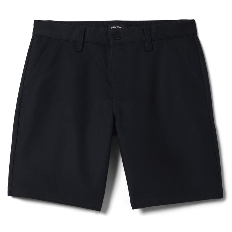 Brixton Santo chino shorts in black with button closure and belt loops