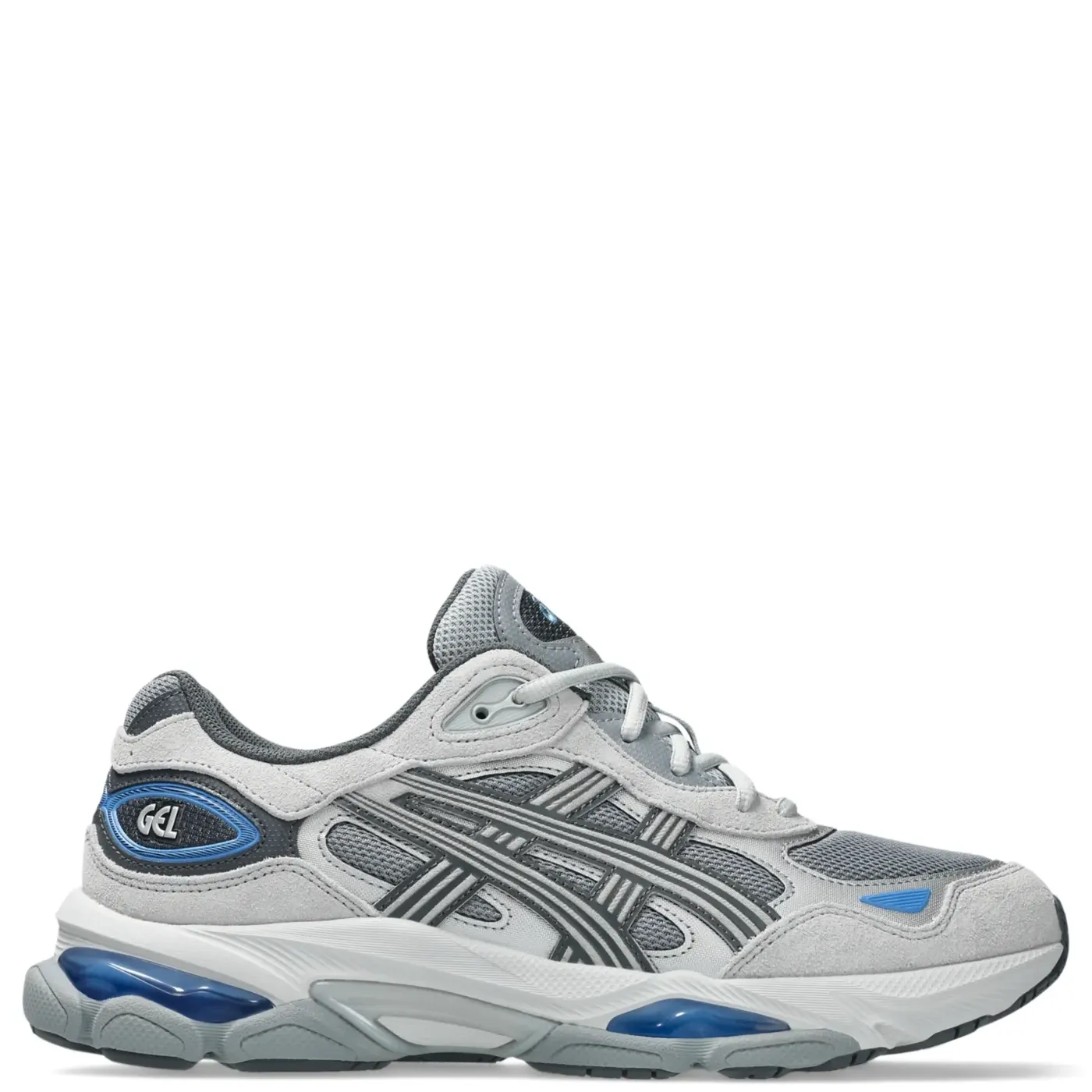 Side profile showing ASICS stripes and GEL cushioning unit