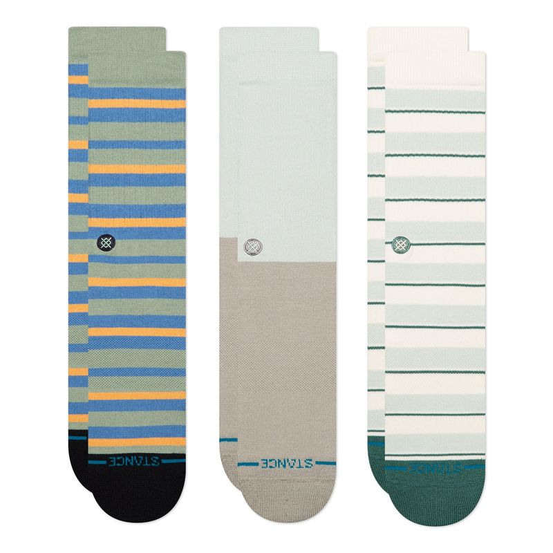 STANCE PREP STRIPE COTTON CREW SOCKS 3-PACK