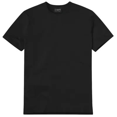 Cuts AO Split-Hem Tee in black front flat lay