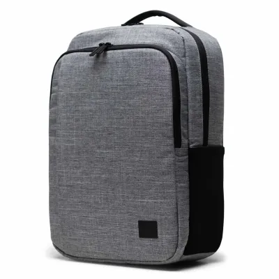 Side view highlighting structured silhouette and front zip pocket