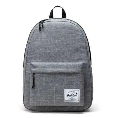 Herschel Classic XL backpack in raven crosshatch with front pocket and logo patch