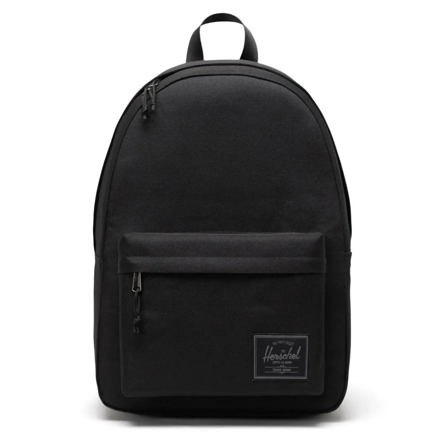 Herschel Classic XL backpack in black tonal with front pocket and tonal logo patch