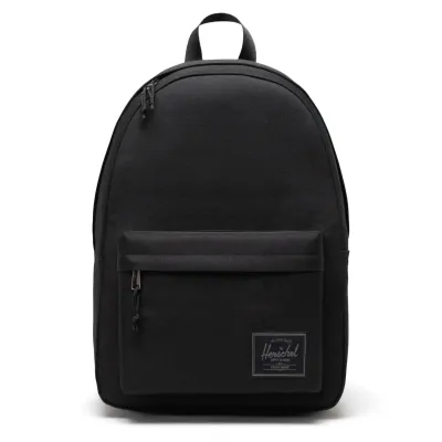 Herschel Classic XL backpack in black tonal with front pocket and tonal logo patch