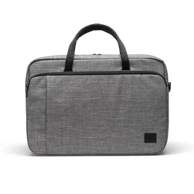 Herschel Bowen duffle in Raven Crosshatch with top handles and clean front panel