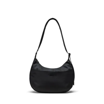 Herschel Yara shoulder bag in black with adjustable strap and metal logo