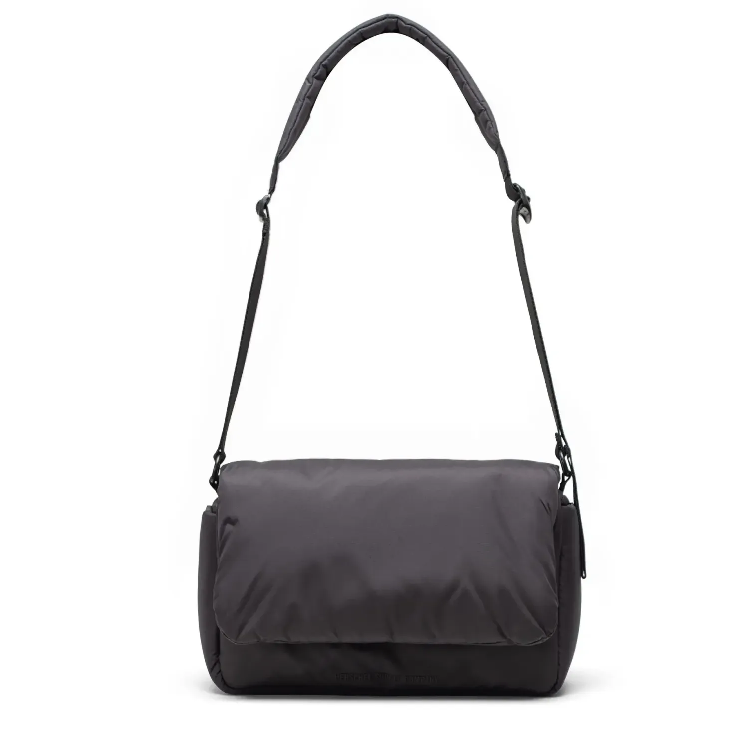 Herschel Cloudform crossbody bag in black with padded body and flap closure