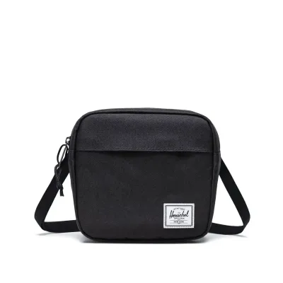 Herschel Classic crossbody bag in black with front logo patch and zip closure
