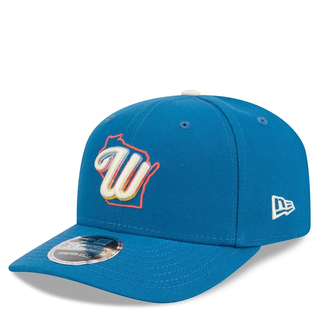Milwaukee Brewers 2026 City Connect 9SEVENTY hat industrial blue angled front view