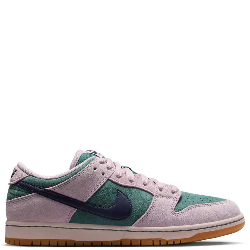 Medial side view showcasing suede panels and layered construction