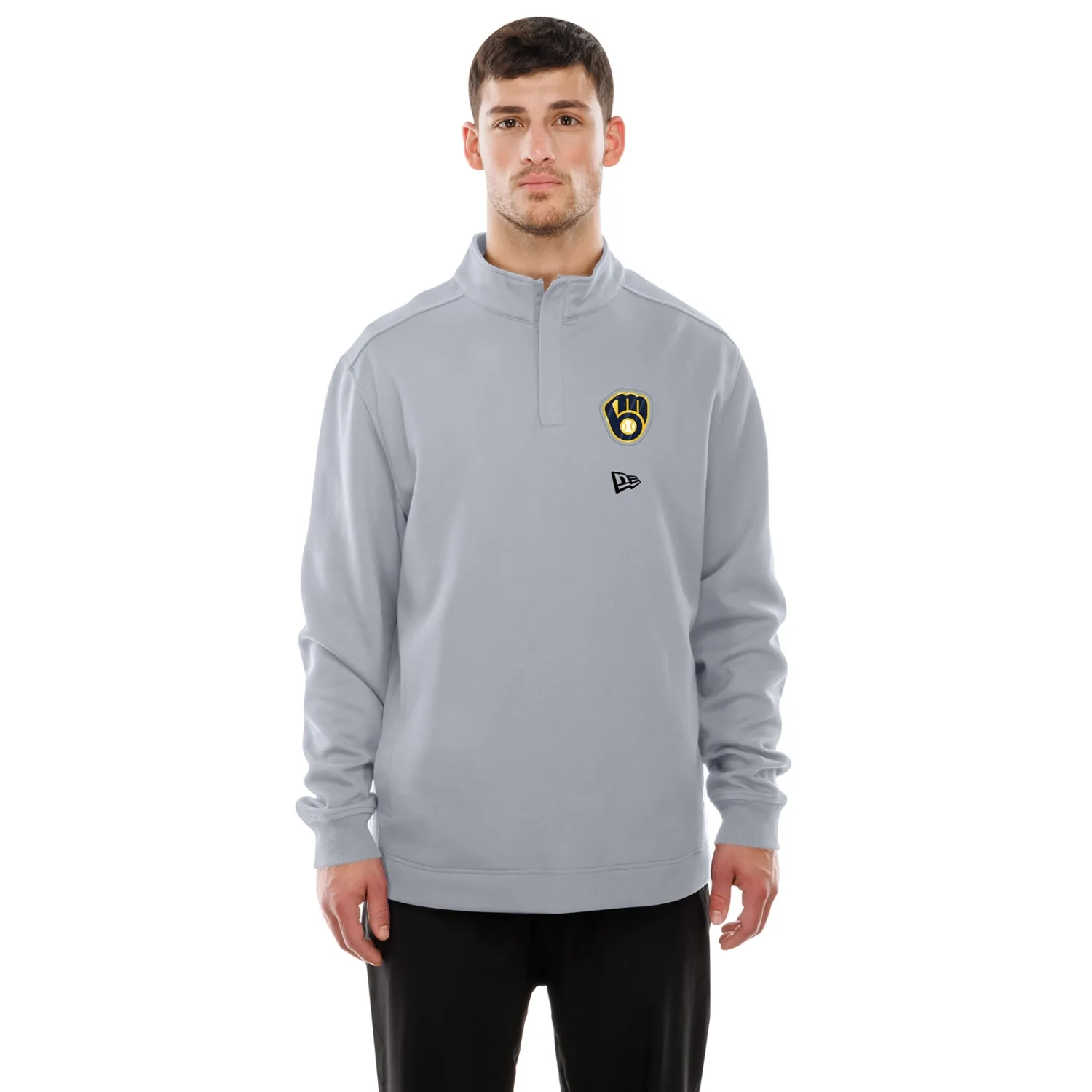 NEW ERA MILWAUKEE BREWERS LOGO QUARTER ZIP