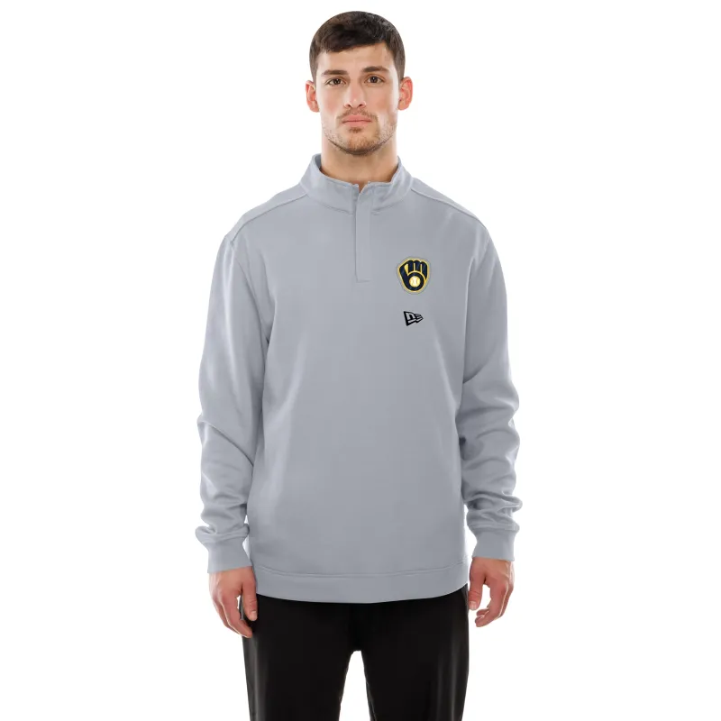 NEW ERA MILWAUKEE BREWERS LOGO QUARTER ZIP