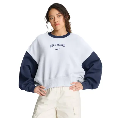 NIKE MILWAUKEE BREWERS WOMEN'S PRIMARY OVERSIZED CREW