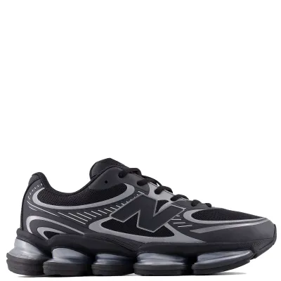 Lateral side view of New Balance ABZORB 2000 sneaker in Black and Silver Metallic
