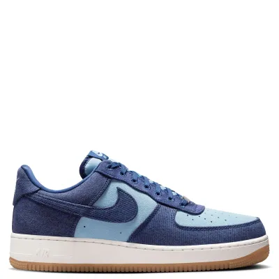 Medial side view of Air Force 1 highlighting contrast paneling and tonal stitching details