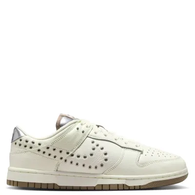 Medial side view of Dunk Low highlighting smooth leather panels and clean stitching