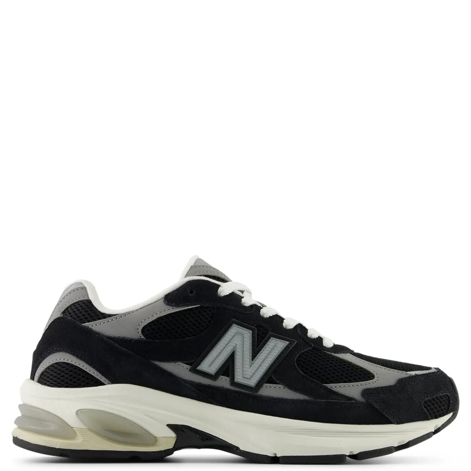 New Balance ABZORB 2010 black sneaker lateral view with grey accents