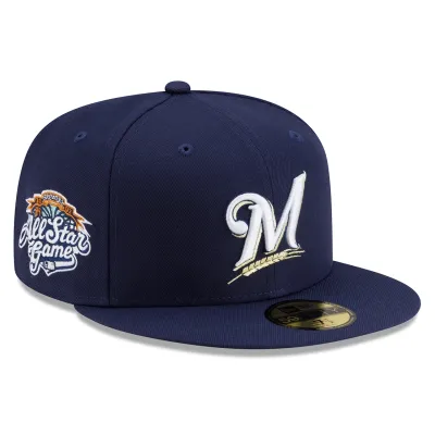 Brewers 59FIFTY cap angled view showing All-Star Game side patch