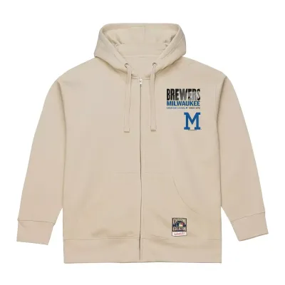 MITCHELL &amp; NESS MILWAUKEE BREWERS COOPERSTOWN CITYSCAPE FULL-ZIP HOODIE