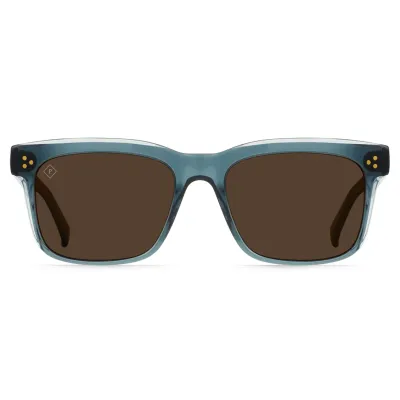 Front view of RAEN Breven sunglasses featuring brown polarized lenses and a square silhouette.