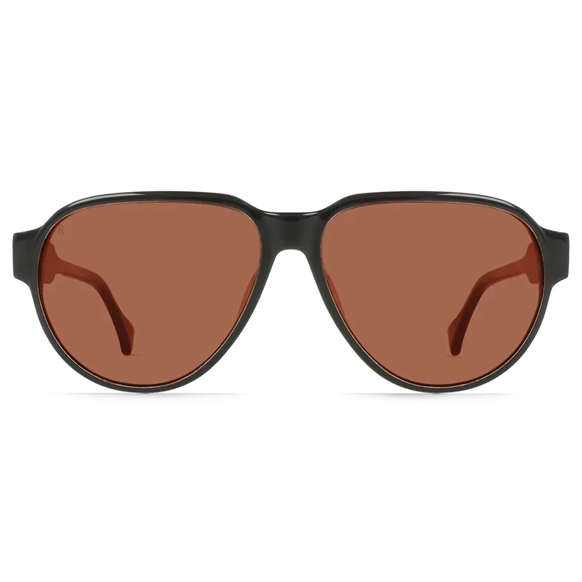Front view of RAEN Seneca sunglasses featuring dune lenses and an aviator-inspired silhouette.