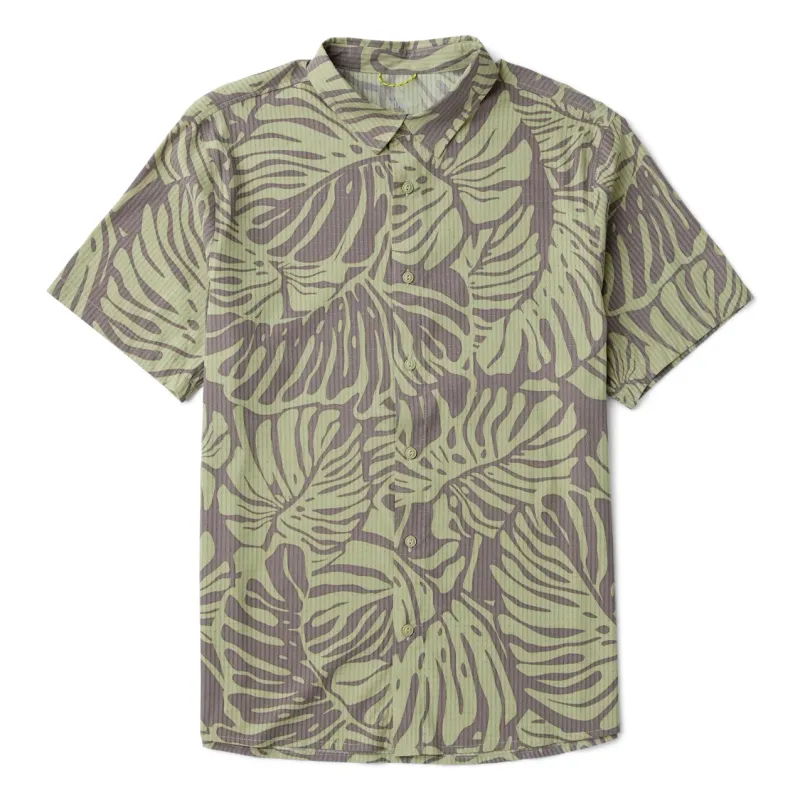 Front flat lay view of ROARK Bless Up Breathable Stretch Shirt in Shark print